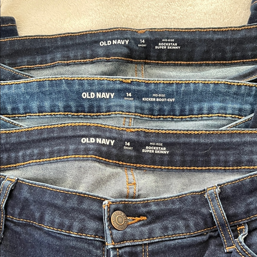 Old Navy Jeans, size 14 short, 3 pack